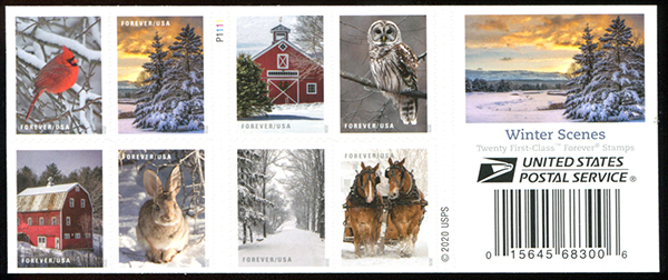 U.S. #5541b Winter Scenes, Booklet of 20