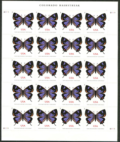 U.S. #5568 Colorado Hairstreak Butterfly Pane of 20