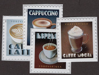 U.S. #5569-72 Espresso Drinks, 4 Singles