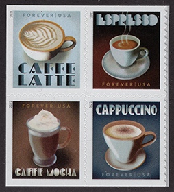U.S. #5572a Espresso Drinks, Block of 4
