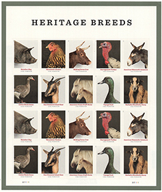 U.S. #5592 Heritage Breeds Pane of 20