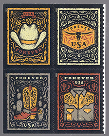 U.S. #5618a Western Wear, Block of 4