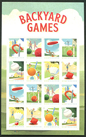 U.S. #5634 Backyard Games Pane of 16