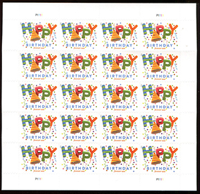 U.S. #5635 Happy Birthday Pane of 20