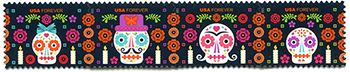 U.S. #5643a Day of the Dead, Strip of 4