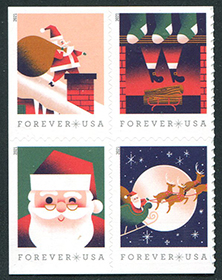 U.S. #5647a A Visit from St. Nick, Block of 4