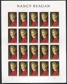 U.S. #5702 Nancy Reagan, Pane of 20