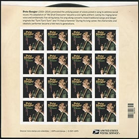 U.S. #5708 Pete Seeger, Pane of 16