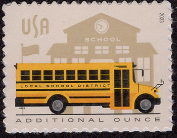 U.S. #5740 School Bus, additional ounce (from pane)