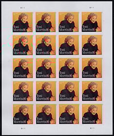 U.S. #5757 Toni Morrison, Pane of 20