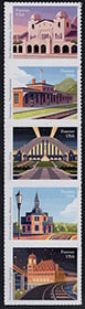 U.S. #5762b Railroad Stations, Strip of 5