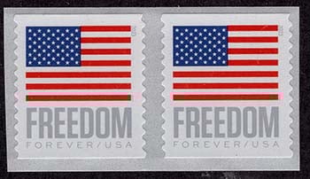 U.S. #5789 Freedom U.S. Flag, Coil Pair (from BCA Coil of 3,000)