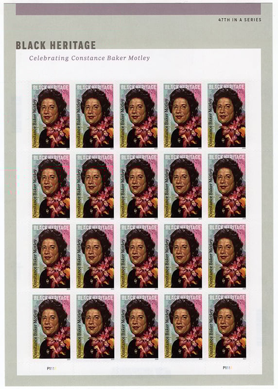 U.S. #5830 Constance Baker Motley, Pane of 20