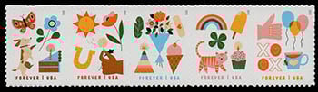 U.S. #5807b Thinking of You, Strip of 5