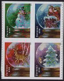 U.S. #5819a Snow Globes Block of 4