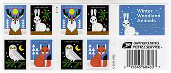 U.S. #5825b Winter Woodland Animals, Booklet of 20