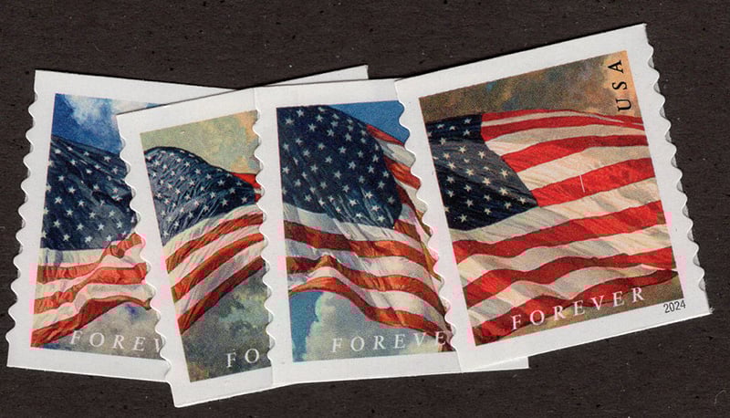 U.S. #5871-74 Flags of 2024, 4 Singles - AP