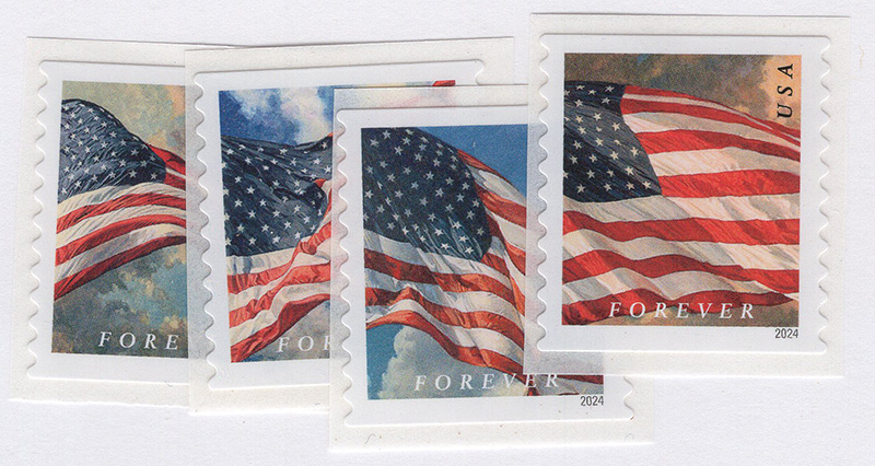U.S. #5879-82 Flags of 2024, 4 Singles - AP