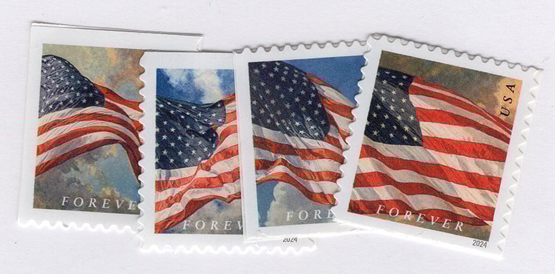 U.S. #5883-86 Flags of 2024, 4 Singles -AP