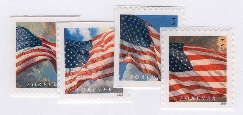 U.S. #5887-90 Flags of 2024, 4 Singles-BCA