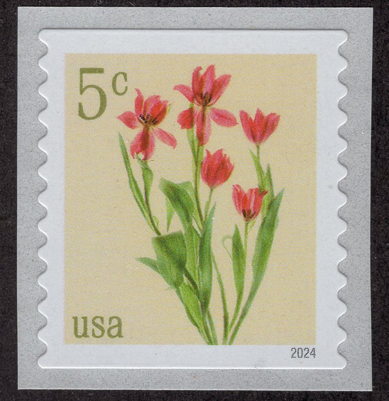 U.S. #5905 Red Tulips 5c coil