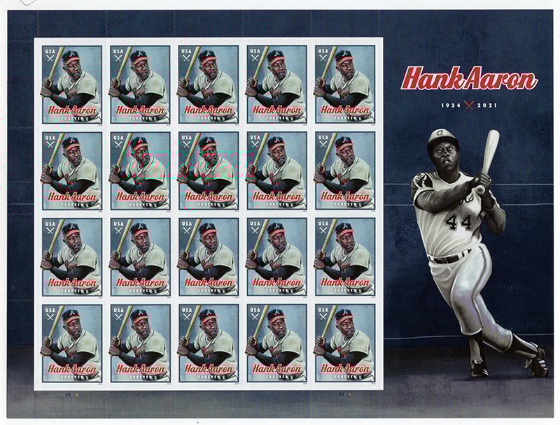 U.S. #5908 Hank Aaron, pane of 20