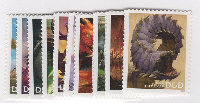U.S. #5909-18 Dungeons & Dragons, Set of 10 Singles