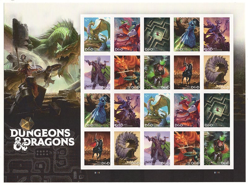 U.S. #5918 Dungeons & Dragons, Pane of 20