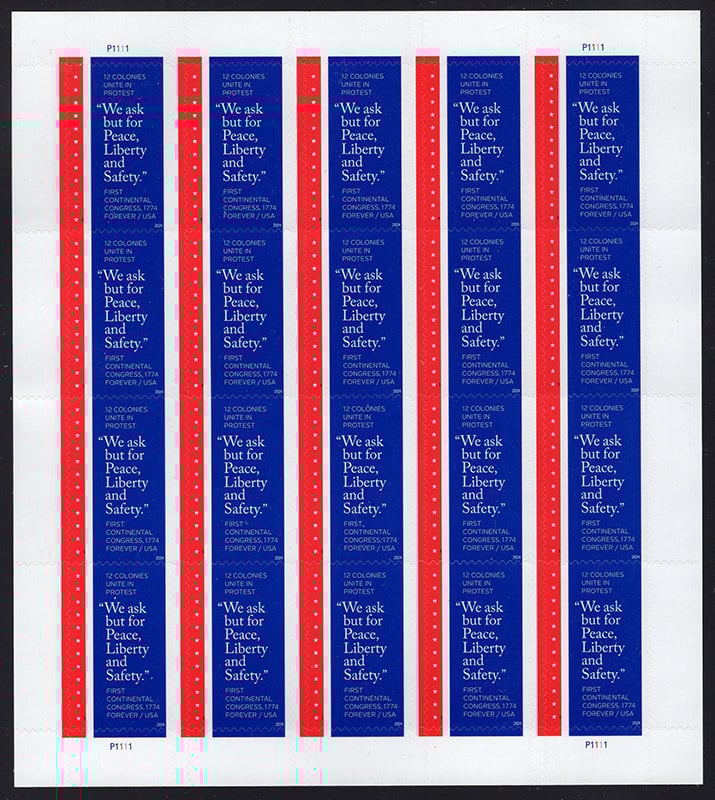 U.S. #5939 Continential Congress, Pane of 20