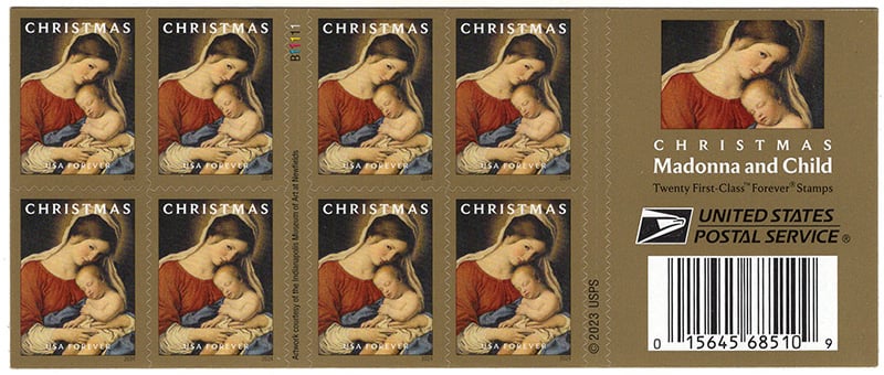 U.S. #5940a Christmas - Madonna and Child, Booklet of 20