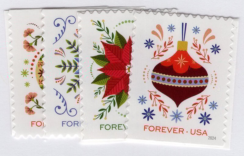 U.S. #5941-44 Holiday Joy, Set of 4 Singles