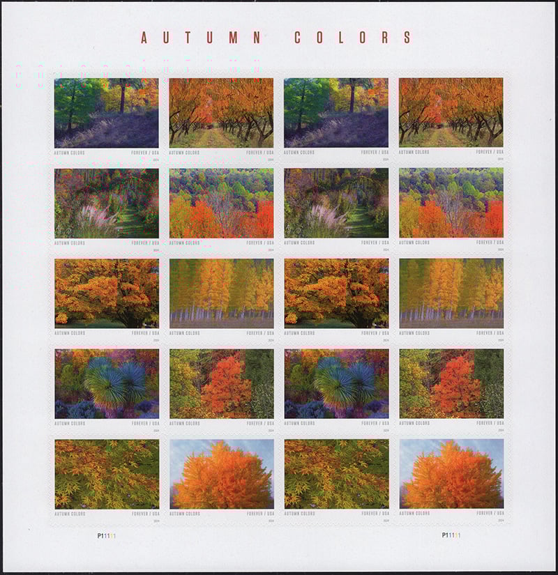 U.S. #5938 Autumn Colors, Pane of 20