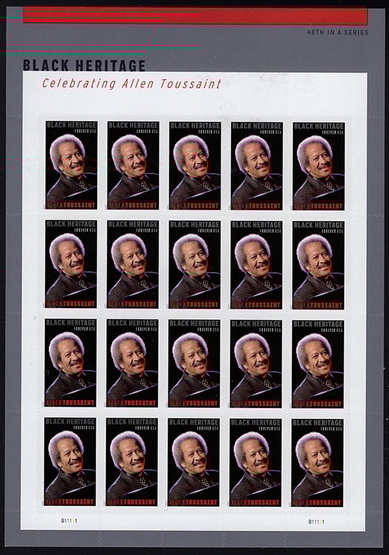 U.S. #5957 Allen Toussaint Pane of 20