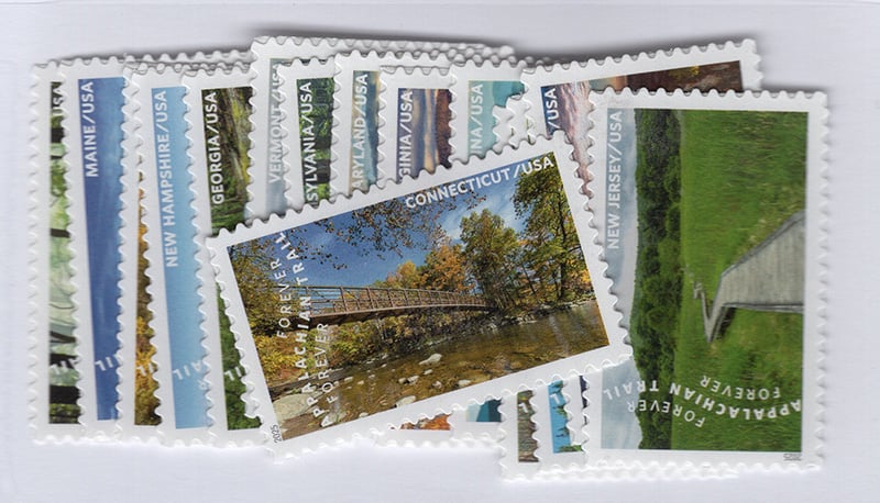U.S. #5960 The Appalachian Trail, 15 singles