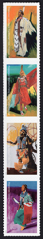 U.S. #5981a Powwows Strip of 4 (vertical)
