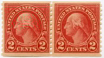 U.S. #599 2c Washington Coil - MNH Pair