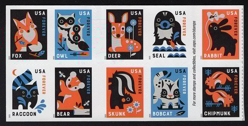 U.S. #6015a Baby Wild Animals, Block of 10
