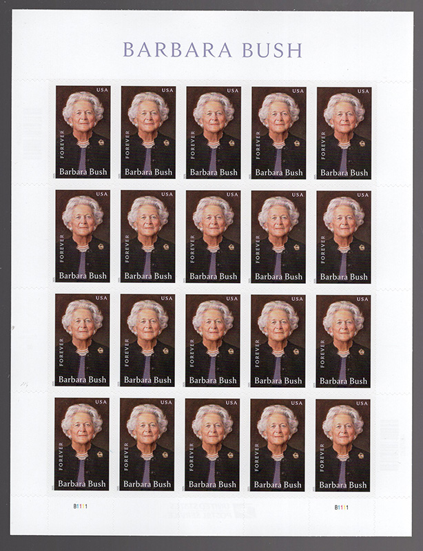 U.S. #6022 Barbara Bush Pane of 20