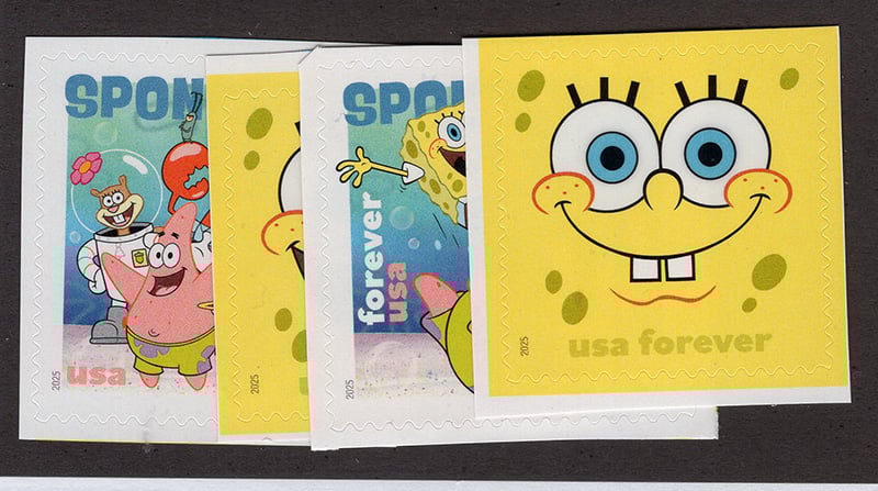 U.S. #6025-28 SpongeBob SquarePants, 4 Singles