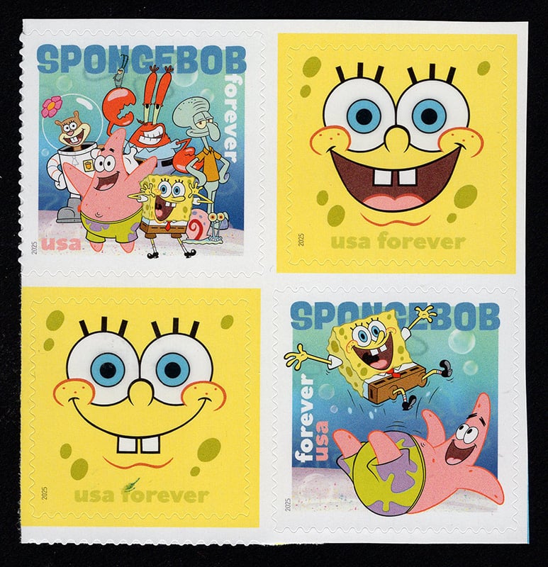 U.S. #6028a SpongeBob SquarePants Setenant, Blk of 4