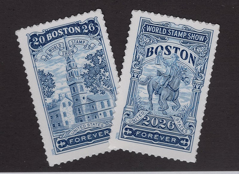 U.S. #6029-30 Boston 2026 World Stamp Show, 2 singles