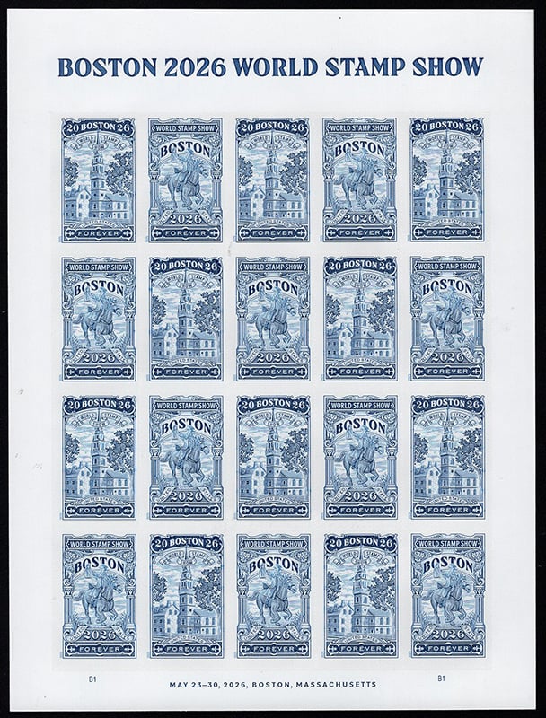 U.S. #6030 Boston 2026 World Stamp Show, Pane of 20