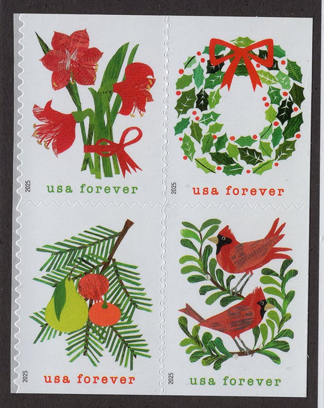 U.S. #6036a Holiday Cheer, Blk of 4