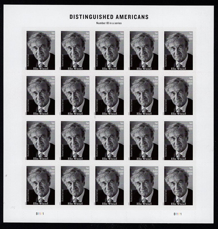 U.S. #6037 Elie Wiesel, 2-ounce, Pane of 20