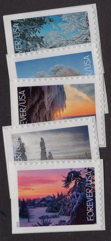 U.S. #6038-42 Winter Landscapes, 5 Singles