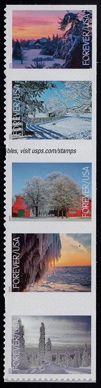 U.S. #6042a Winter Landscapes, Strip of 5