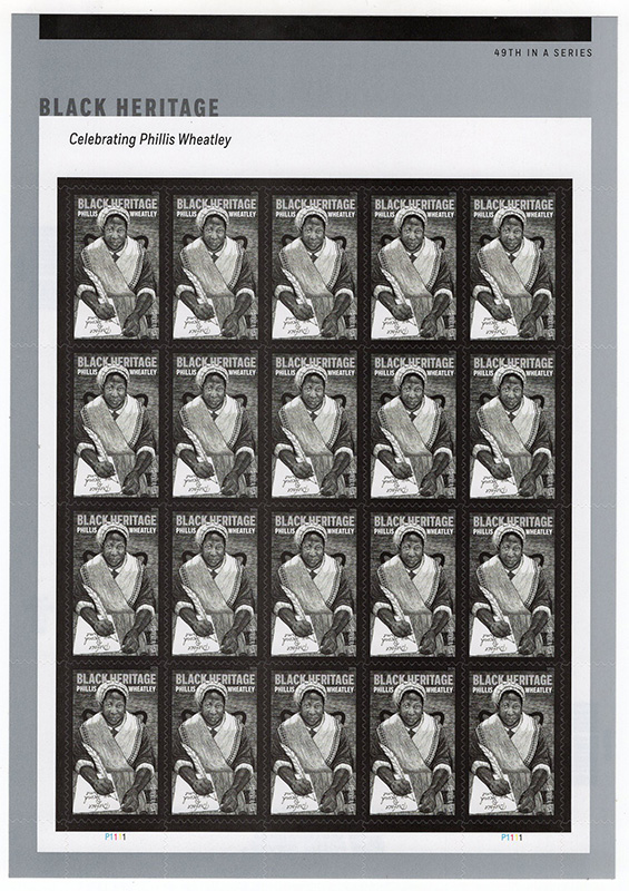 U.S. #6053 Phillis Wheatley pane of 20
