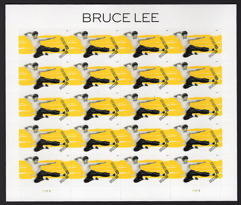 U.S. #6055 Bruce Lee pane of 20
