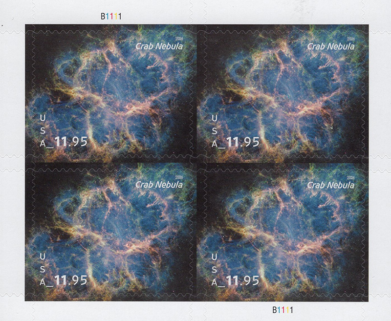 U.S. #6056 Crab Nebula Priority Mail- Pane of 4