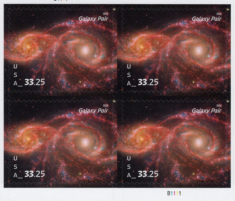 U.S. #6057 Galaxy Pair Priority Mail Express - Pane of 4